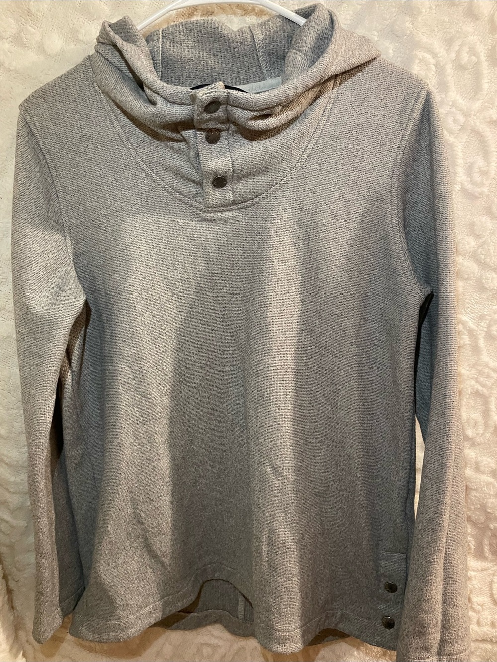 The North face light Gray Button Funnel-Neck Turtleneck Sweater😊